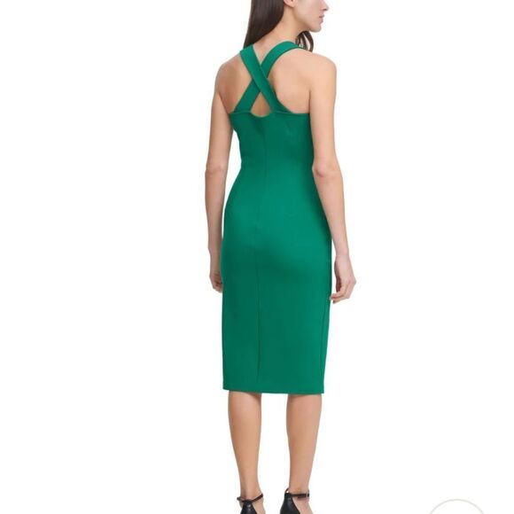 Guess Sleeveless Jewel Neck Cocktail Body Con Dress Royal Blue S Nwt - Picture 2 of 8